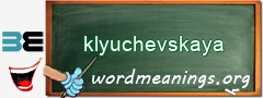 WordMeaning blackboard for klyuchevskaya